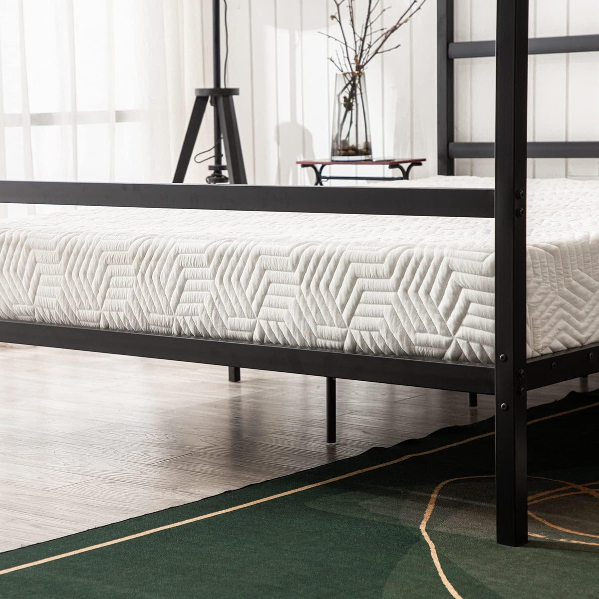 Black Full Size Canopy Bed Frame I280