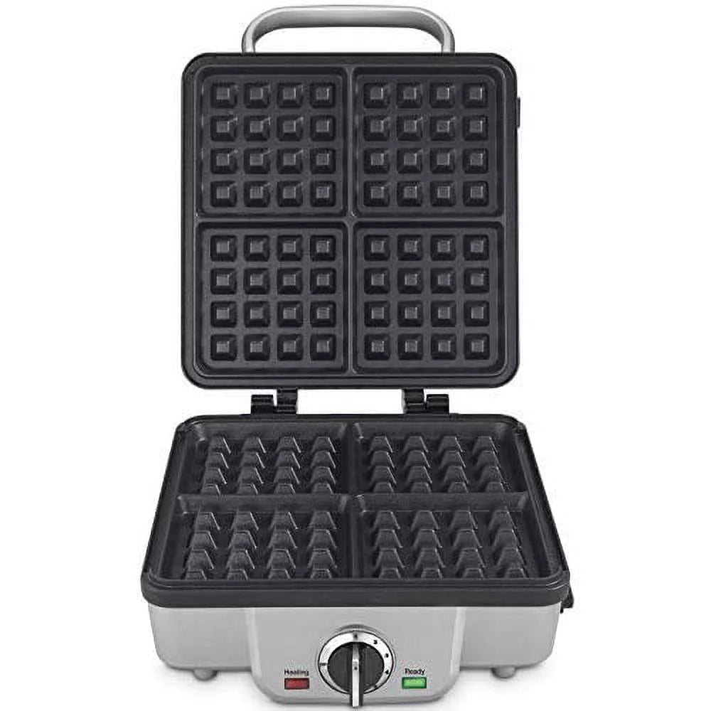 4-Slice Belgian Waffle Maker with Pancake Plates D663