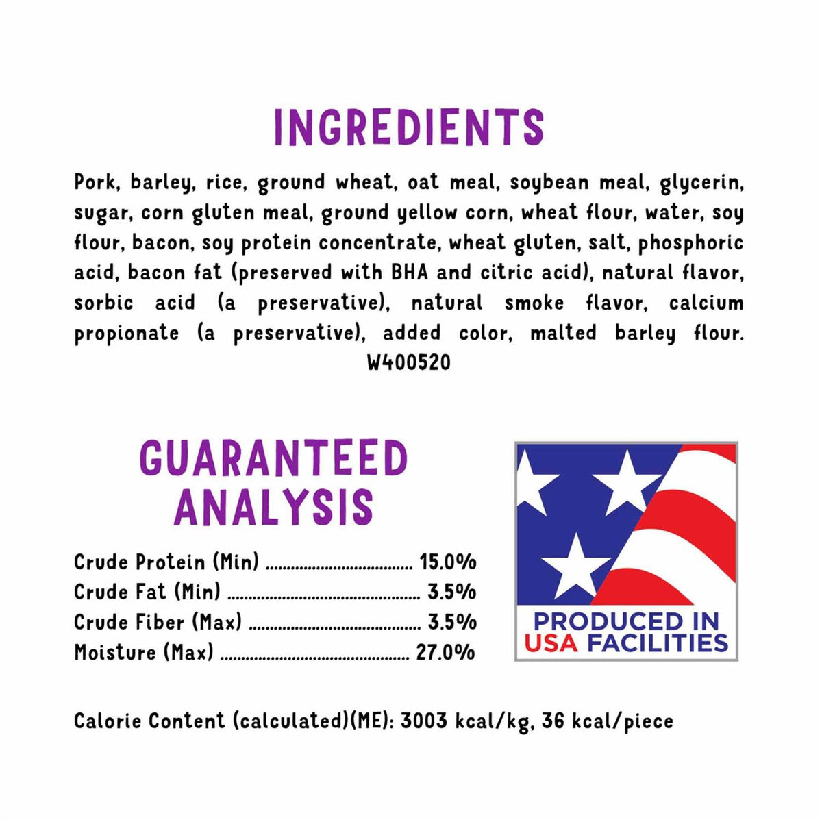 Bacon Flavor Dog Treats S431