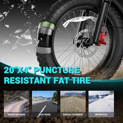 20"x 4" Fat Tire 7-Speed Folding Electric Bike B835751