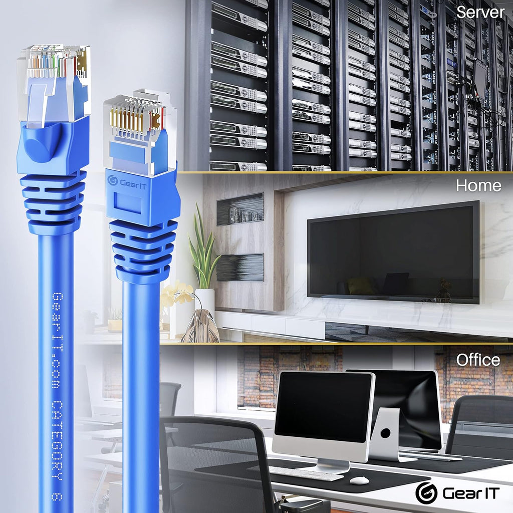 Cat 6 Ethernet Cable 100 ft (5-Pack) Blue Z7875