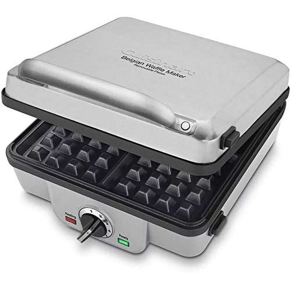 4-Slice Belgian Waffle Maker with Pancake Plates D663