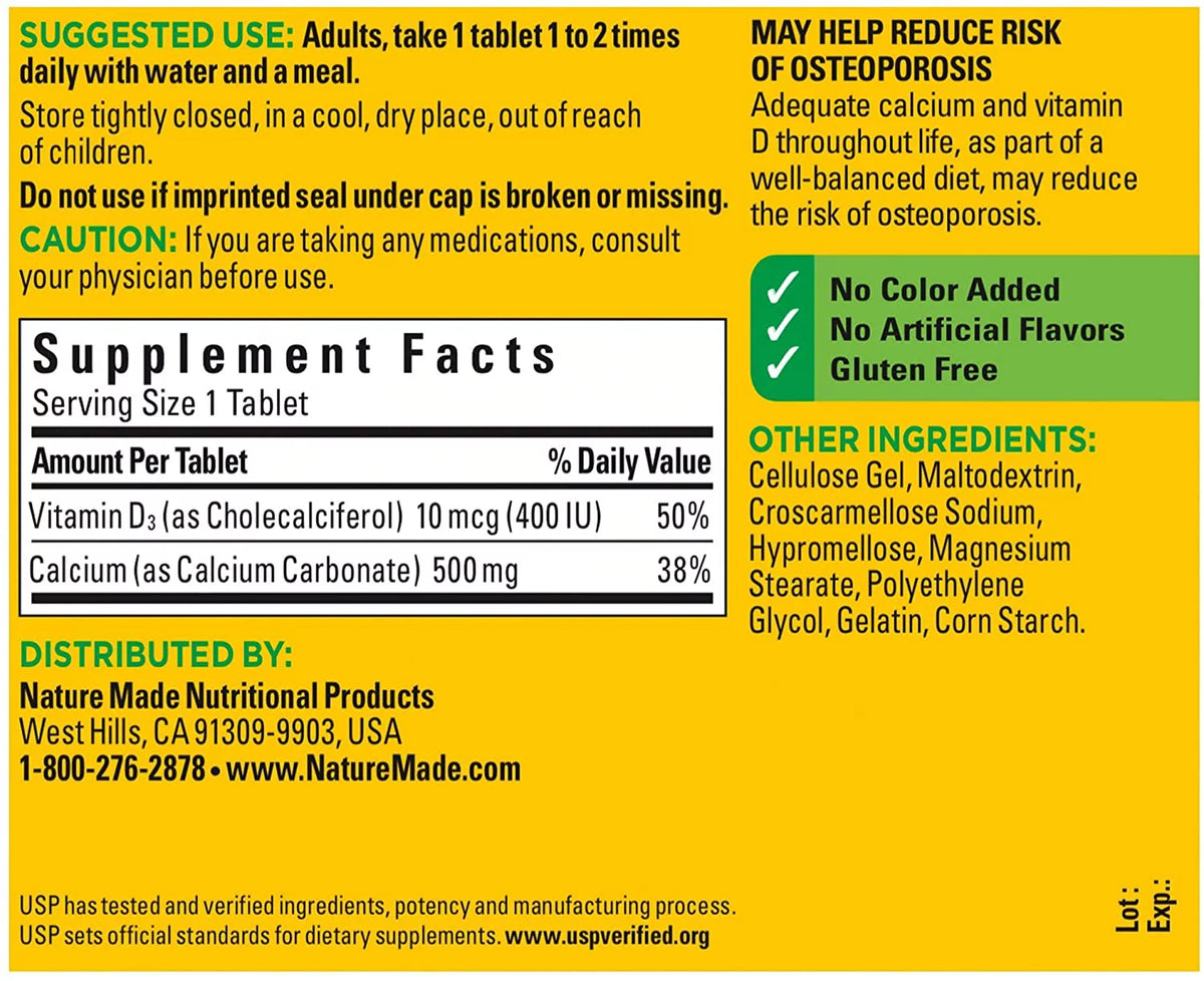 Calcium 500 mg Tablets 130 Tablets (Pack of 2) Q17552