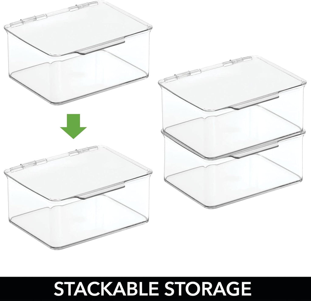 Clear Plastic Storage Bin with Lid, 8 Pack U623
