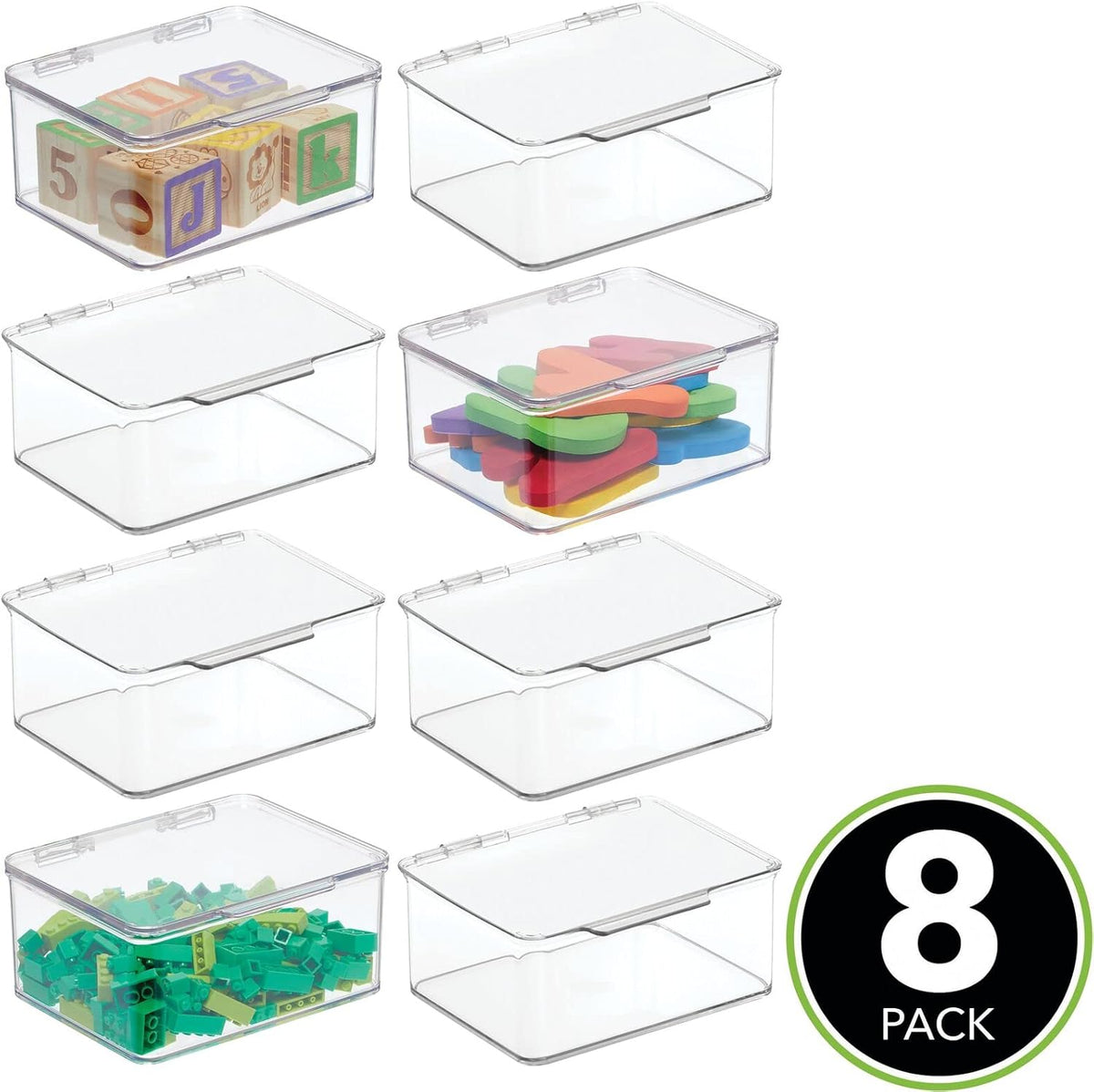 Clear Plastic Storage Bin with Lid, 8 Pack U623