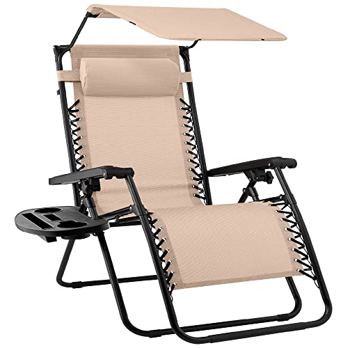 Beige Textilene Mesh Zero Gravity Recliner Chair D929