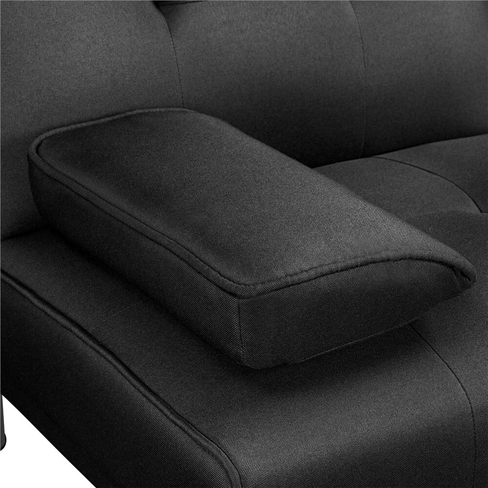 Black Convertible Futon Sofa Bed Q506825