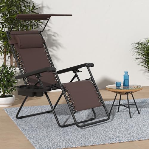 Beige Textilene Mesh Zero Gravity Recliner Chair D929