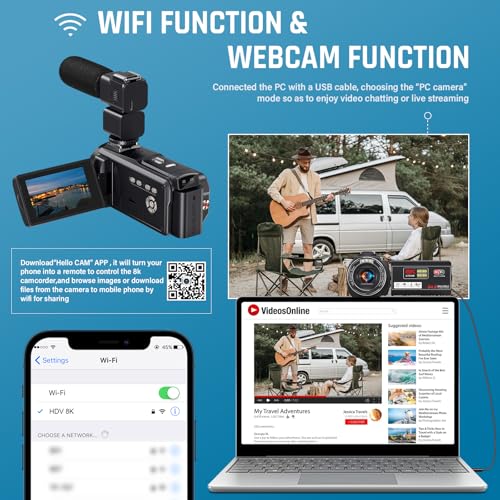8K Video Camera 64MP Camcorder 18X Digital Zoom N895827