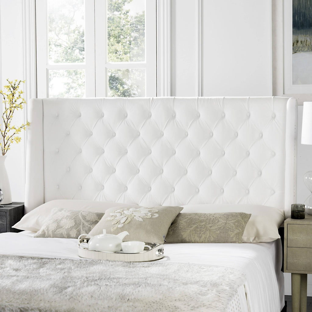 White Tufted Winged Headboard (Full) X343